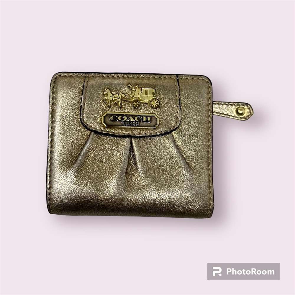 COACH Metallic Gold and Pink Wallet
